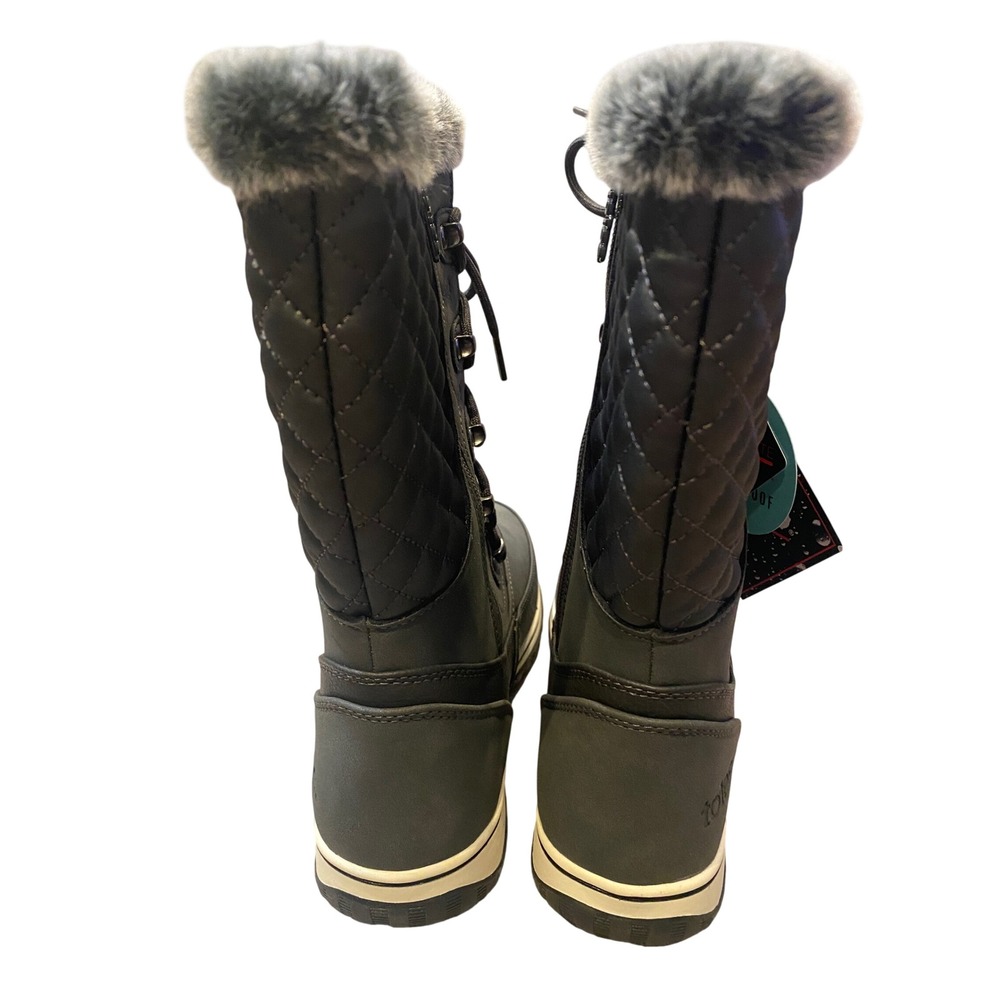 Totes Anchor Up‎ Charcoal Gray Waterproof Winter Boots Faux Fur Trim Women's 7M - Picture 6 of 8